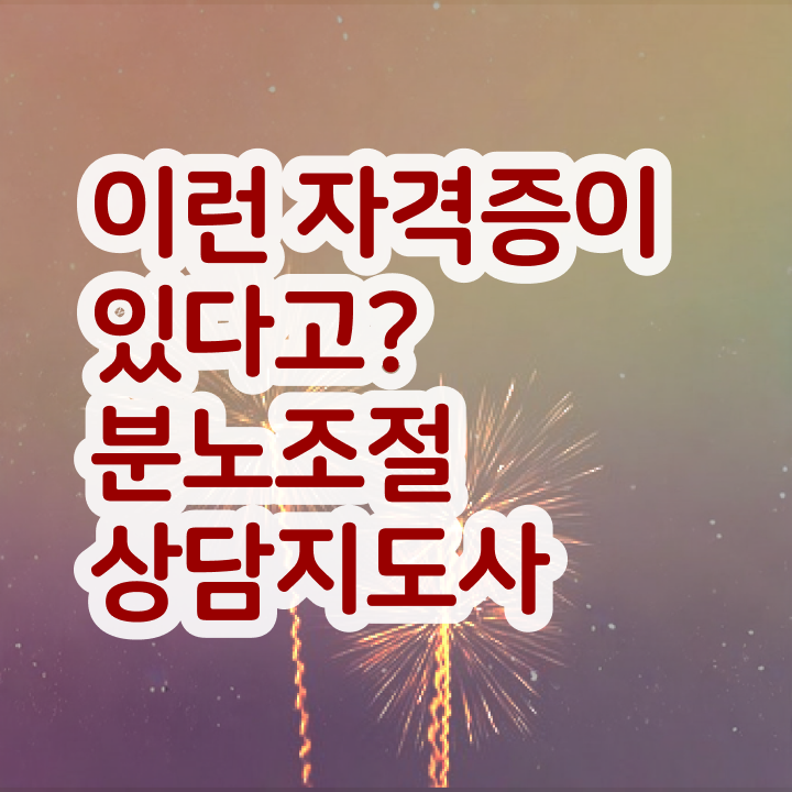  단기 자격증 추천 , 분노조절상담지도사 경력없는 사람도 온라인 과정 100%로 쉽고 빠르게 끝낼수 있었던 방법
