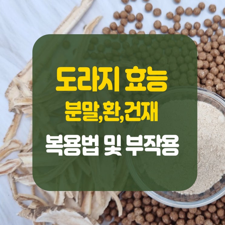 효능 좋은 건도라지 차 끓이기 및 도라지 분말, 환 복용법과 부작용
