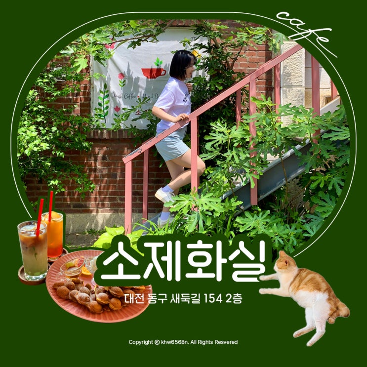  대전역 카페 추천 소제화실 분위기 맛집 고양이 디저트 드로잉