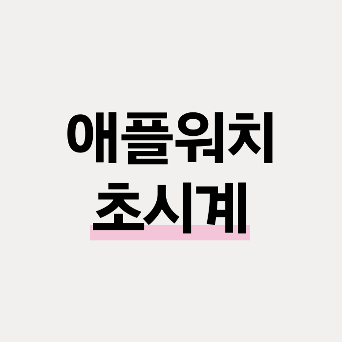  애플워치 초시계 페이스 설정 방법