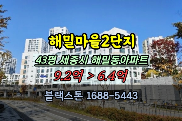  해밀마을 2단지 경매 43평 세종시 해밀동아파트 40평대