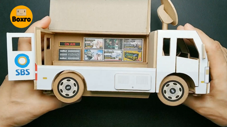  현대 마이티 SBS 중계차, 세상에 이런 일이 미션박스카! Hyundai Mighty SBS Broadcasting Car made of cardboard [쇼츠39]