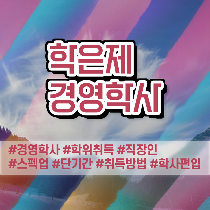  , 대학진학, 경력없이 경영학과 취득할 수 있어요