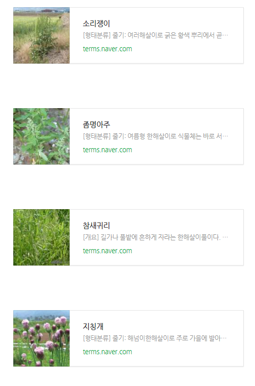  잡초에도 이름이 있는 거 아세요?