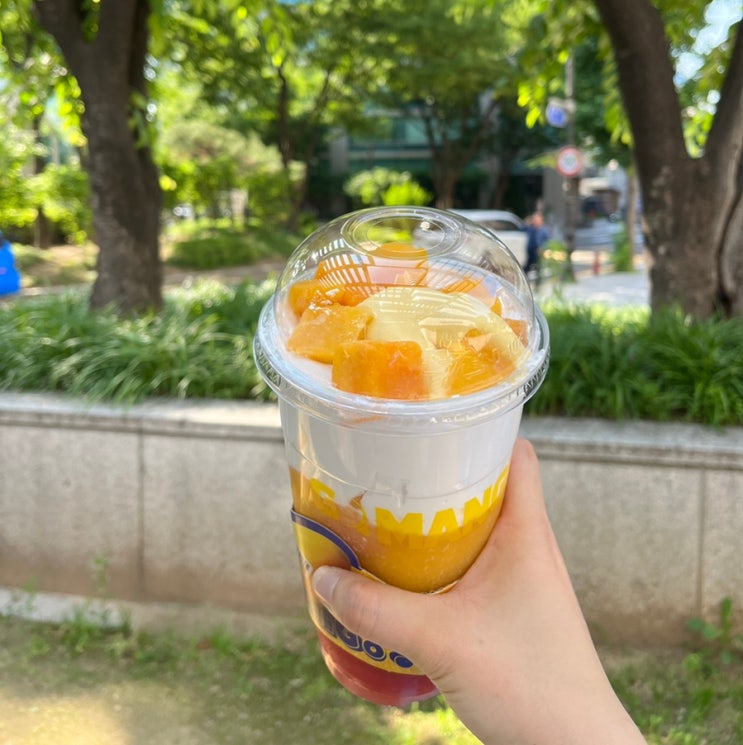  대흥역카페 고망고 1리터망고수박 코코넛라떼 맛집