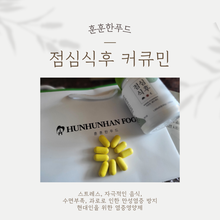  현대인을 위한 염증영양제 훈훈한푸드 점심식후 커큐민