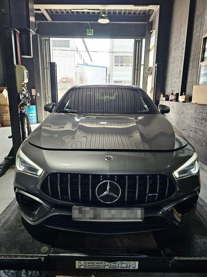  [ 벤츠 AMG CLA 45 쿠페 엔진오일 교환 브레이크패드 전 후 교환 ] 수입차카센터