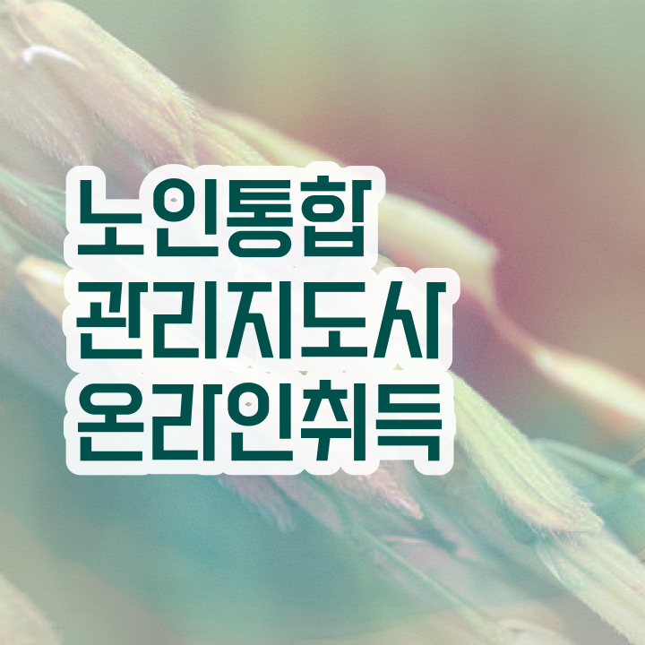  노인통합관리지도사교육지원센터 , 노인통합관리지도사 자격증 준비한 방법 소개