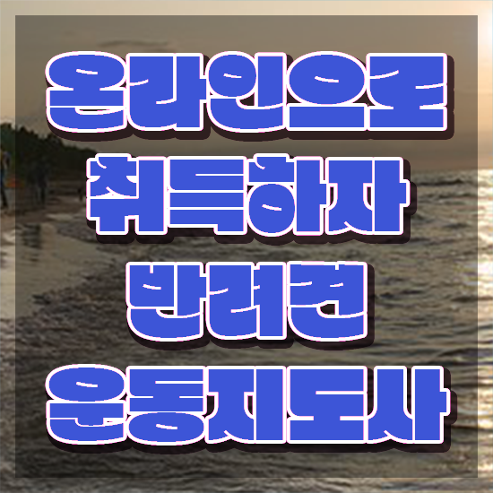  , 반려견운동지도사 온라인 교육원 통해서 최단기간 끝냈던 전략