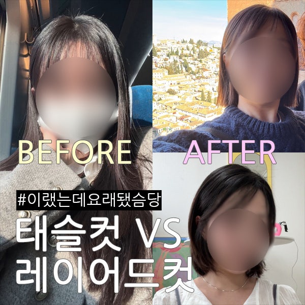  긴머리에서 태슬컷 중단발 레이어드컷 다 해본 비교 후기