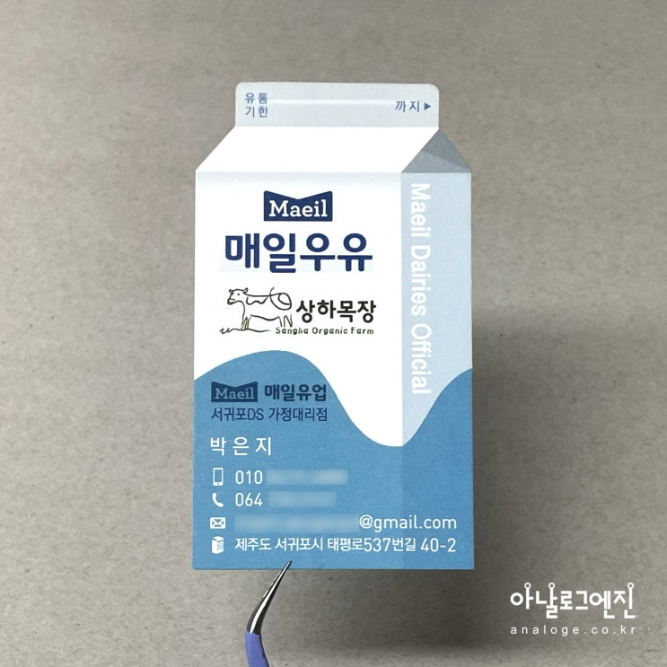  제주도명함 서귀포 매일우유 대리점 명함 제작