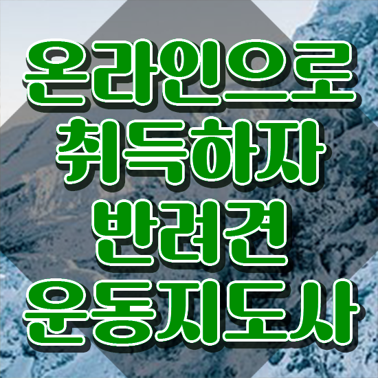  반려견운동지도사 1달 만에 준비 과정