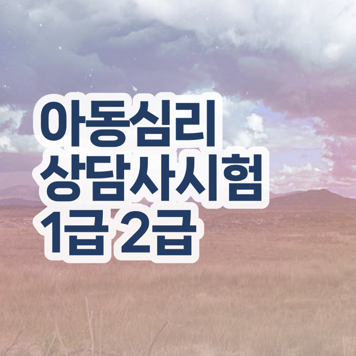  아동 심리상담사 자격증 , 심리상담사 자격증 한달 만에 합격한 팁 및 온라인 무료강의