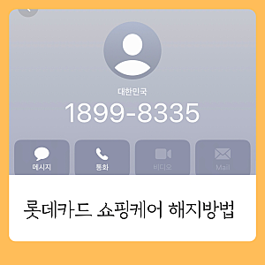 롯데카드 쇼핑케어 해지방법 (고객센터ARS 홈페이지 디지로카 영업점 방문)