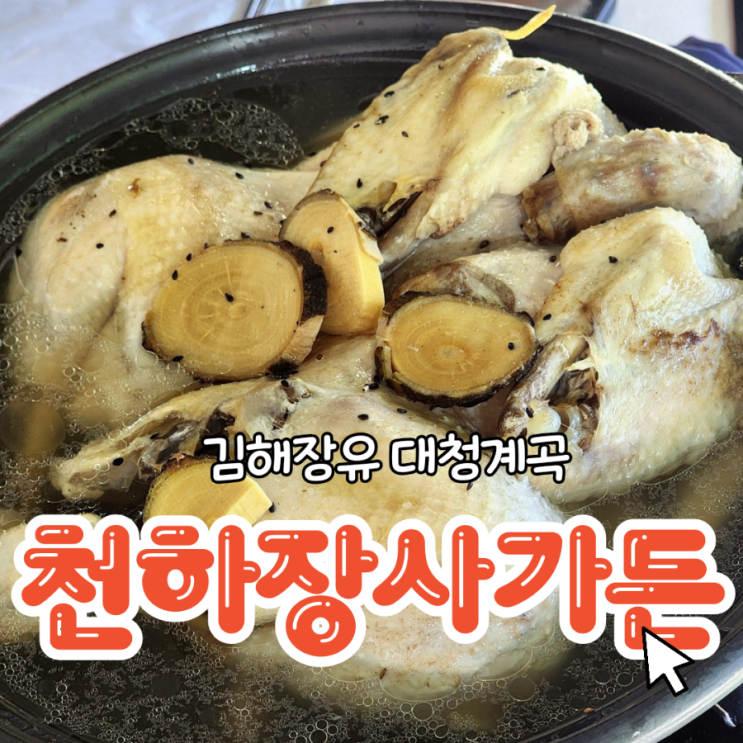  김해장유 대청계곡뷰 야외 닭백숙 오리고기 천하장사가든