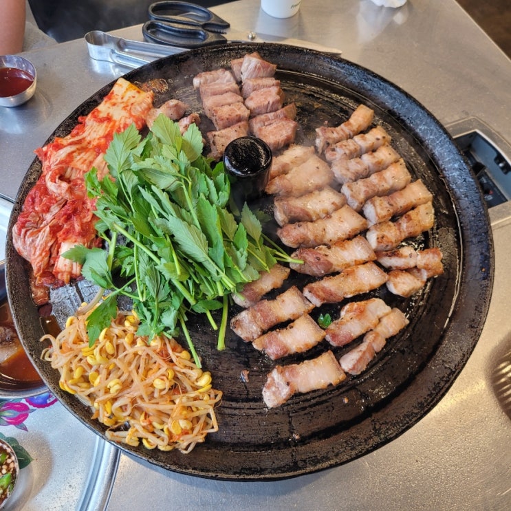  소사벌 맛집 목구멍 소사벌점 평택 솥뚜껑 미나리 삼겹살