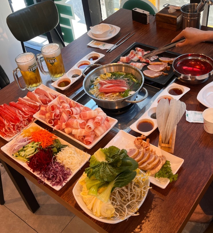  한티역 맛집 대치동 샤브샤브 퀸즈가든 후기 (다 무한리필)