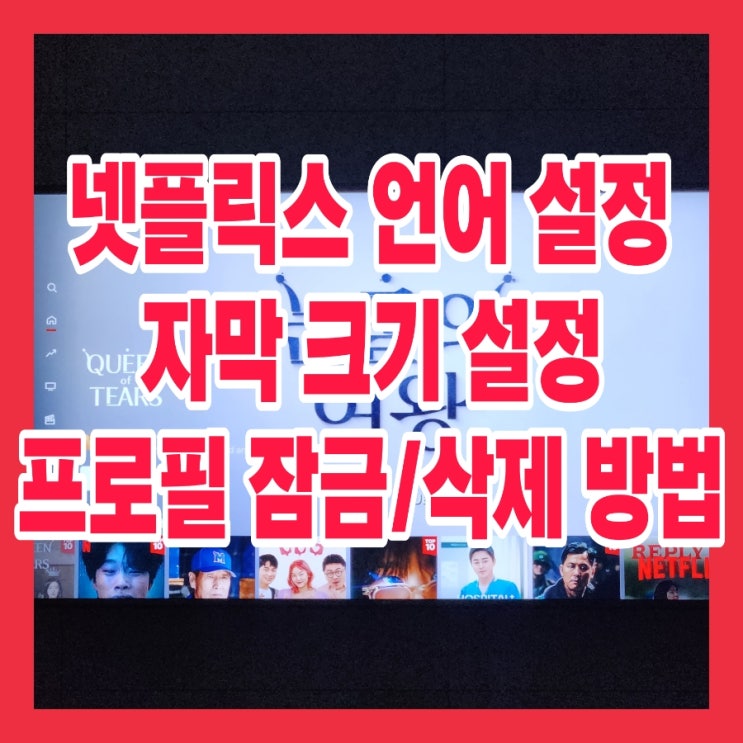  넷플릭스 언어설정, TV 자막 크기 설정, 프로필 잠금 삭제 방법