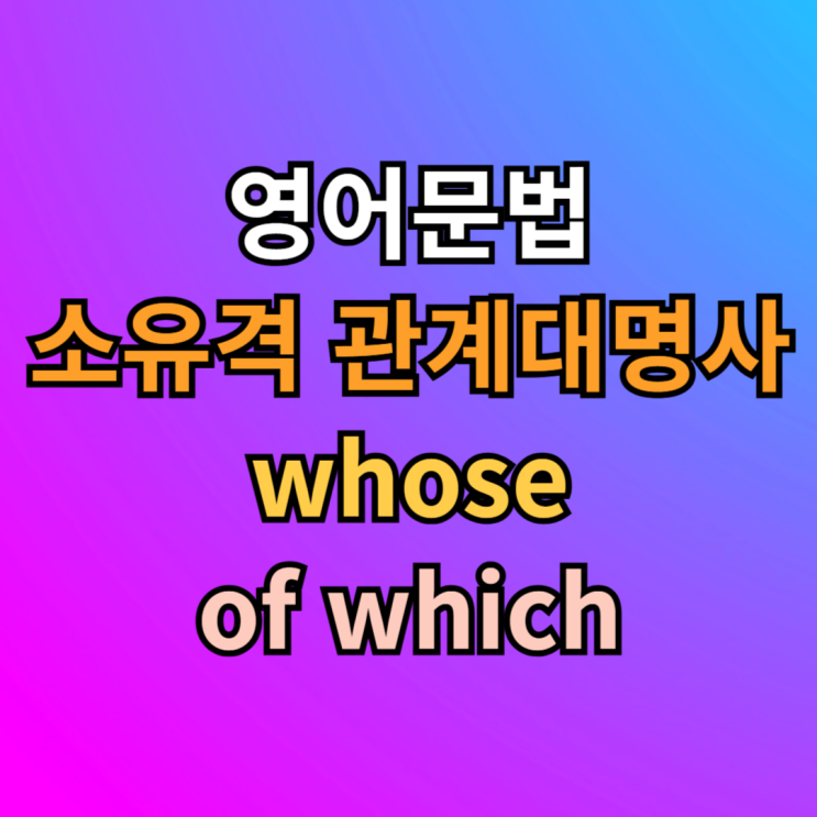  소유격 관계대명사 whose, of which 차이 뜻 해석
