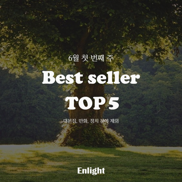  2024년 6월 1주차 온라인 서점 베스트셀러 Top 5 - 알라딘, 교보문고, 예스24 베스트셀러
