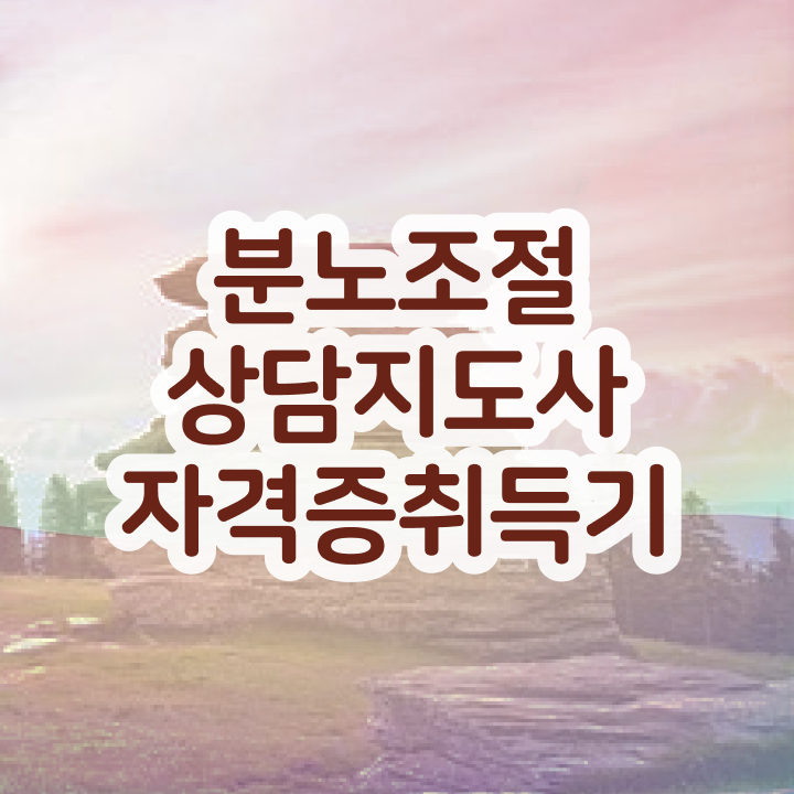  1급분노조절상담지도사전문학원추천 , 분노조절상담지도사 1급,2급 동시에 취득 노하우 알아볼까요