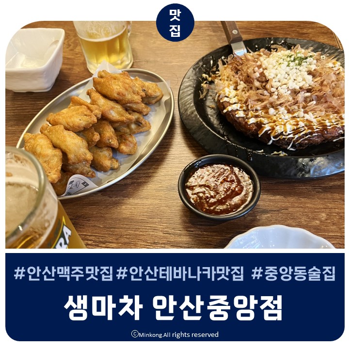  안산 중앙역이자카야 가성비 술집 - 생마차 닭날개 생맥주 추천