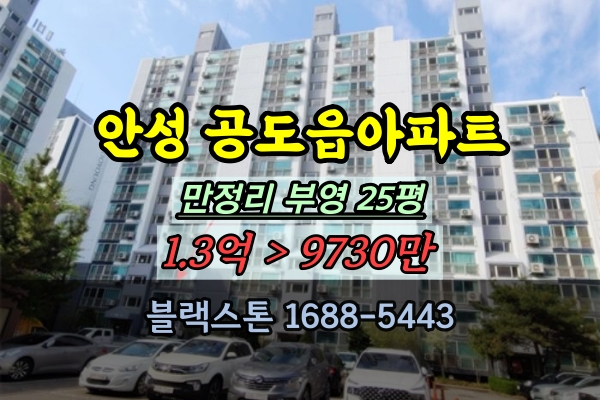  안성 공도읍 부영아파트 경매 25평 공시가 1억이하 추천