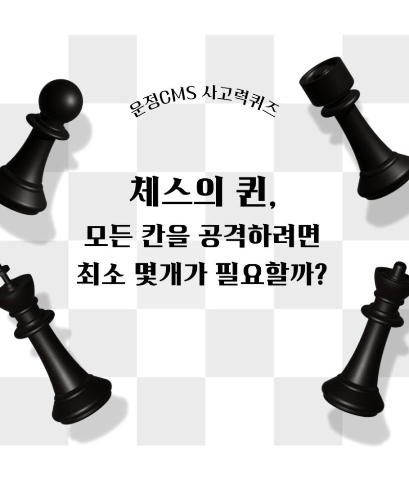 체스의 퀸, 모든 칸을 공격하려면 최소 몇개 필요한가?
