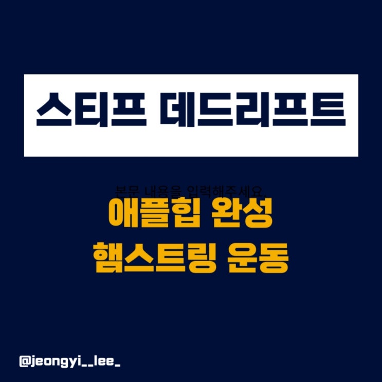  애플힙 완성 운동 스티프 데드리프트