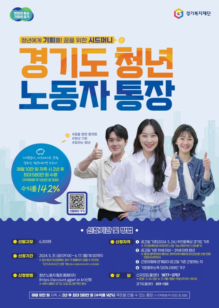  2024년 「경기도 청년 노동자 통장」 모집 공고