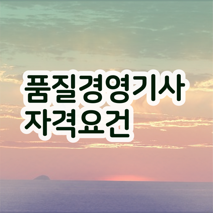  품질경영기사 품질경영기사 시험자격 독학으로 빠르게 완료한 노하우