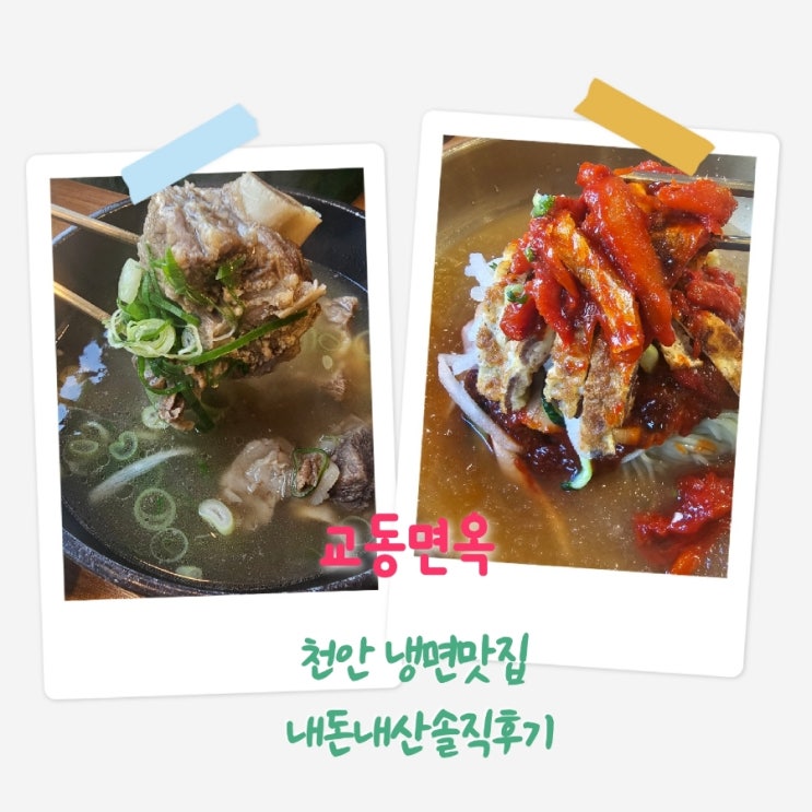  교동면옥 천안냉면맛집 내돈내산솔직후기
