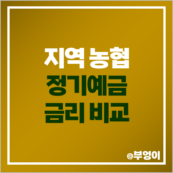 지역 농협 금리 비교 단기 예금 특판 포함 정기예금 추천 지역 농협 금리 비교 단기 예금 특판 포함 정기예금 추천