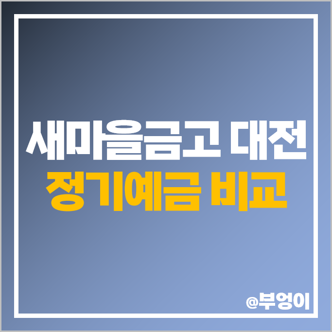 대전 새마을금고 정기예금 금리 비교 고금리 예금 특판 추천 대전 새마을금고 정기예금 금리 비교 고금리 예금 특판 추천