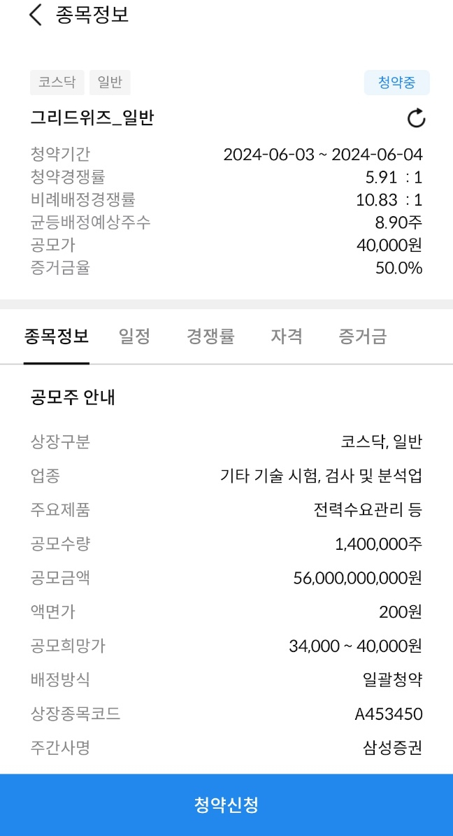  그리드위즈 공모주 청약 및 배정 결과