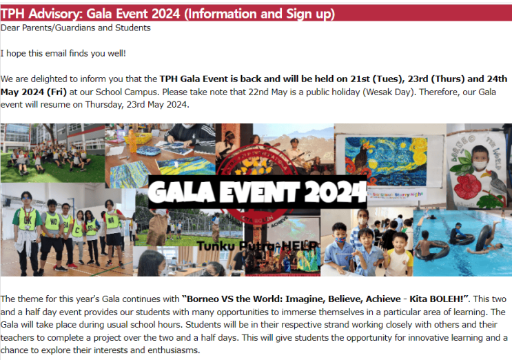 말레이시아 쿠칭 국제학교 TPH Gala Event 2024 소개