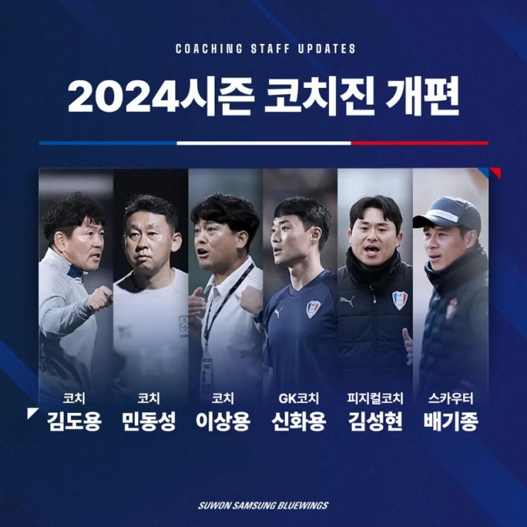 [수원삼성블루윙즈] 신임 <b>코칭스태프 구성</b> 완료
