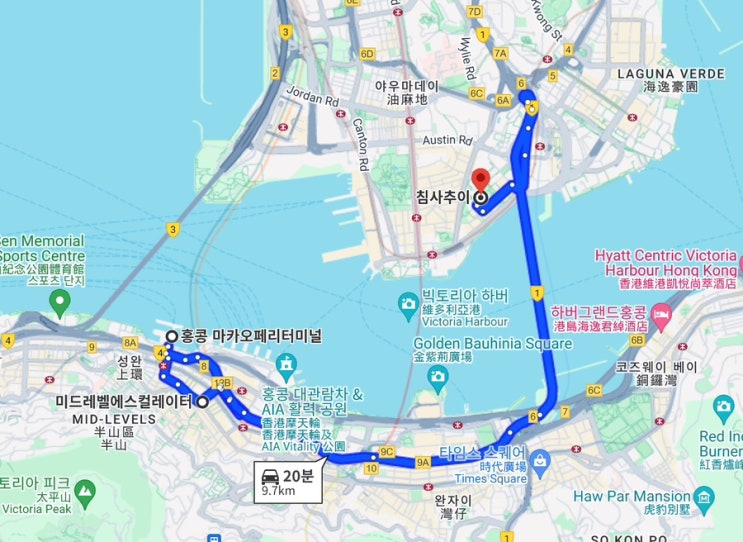  마카오에서 홍콩으로의 당일치기