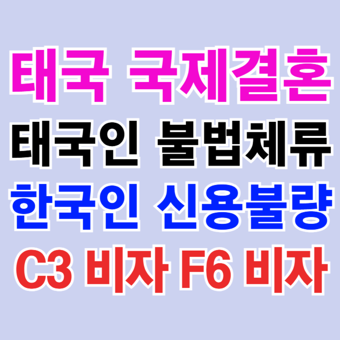 태국여자 불법체류자 한국인 신용불량자 태국인과 국제결혼 C3 비자 F6 결혼비자 허가 사례 태국여자 불법체류자 한국인 신용불량자 태국인과 국제결혼 C3 비자 F6 결혼비자 허가 사례