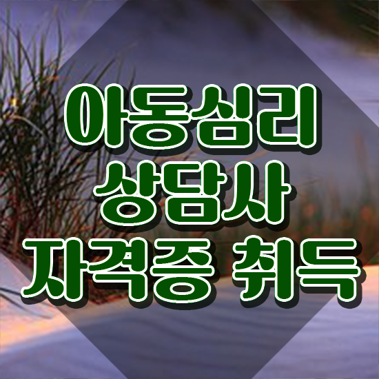  아동심리 , 아동심리상담사 자격증 학습한 후기 궁금증 해결
