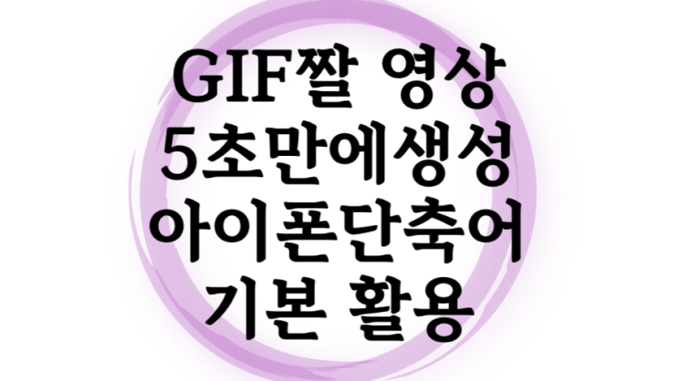  아이폰 단축어로 GIF 이미지 짤 만들기 : 동영상 > GIF 변환
