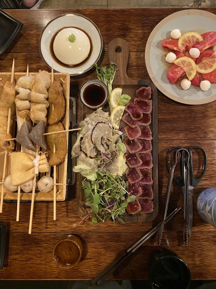  객리단길 철길부산집 신메뉴 유자토마토절임 모찌리도후 후기 객리단길술집 전주이자카야