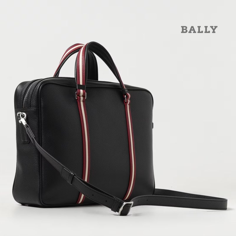 발리 GRAIN LEATHER 메탈로고 브리프케이스 토트백 BK