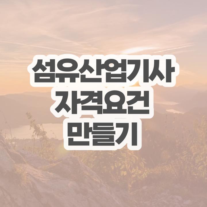  섬유산업기사 자격요건 섬유산업기사 시험응시조건 인강으로 빠르게 성공한 노하우