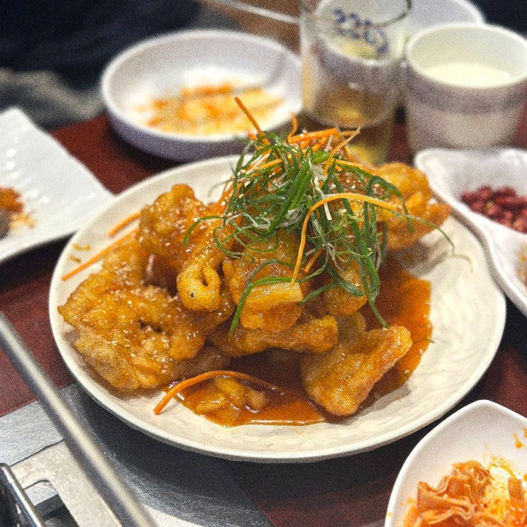  서울 방이동 비오는 날 맛집 고우 정원양꼬치 양꼬치 어향가지 꿔바로우 양갈비살 김치온면 먹고온 리뷰.