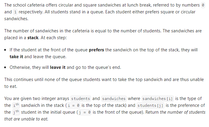  JAVA_LeetCode 1700_Number of Students Unable to Eat Lunch