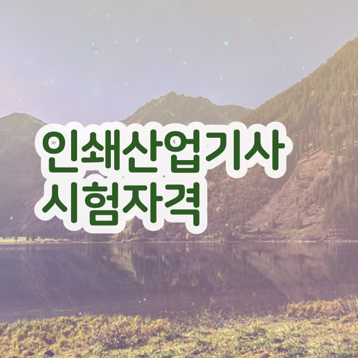  인쇄산업기사 시험응시조건 인강만 듣고 반 년만에 준비한 비법