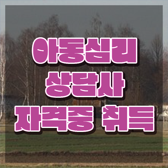  아동심리 바우처 , 아동심리상담사 자격증 취득한 과정 콕콕 짚어드립니다