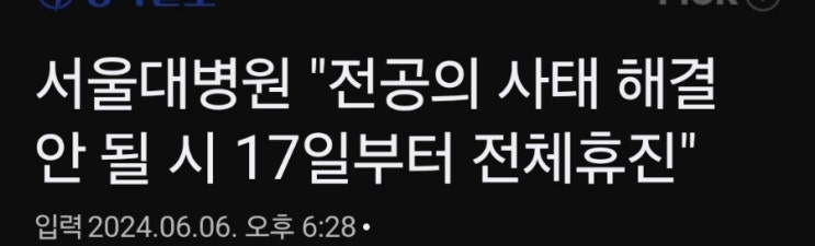 서울대병원17일전면휴진 서울대병원17일전면휴진