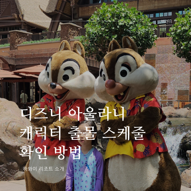  하와이 디즈니 아울라니 캐릭터 출몰 스케줄 확인 방법